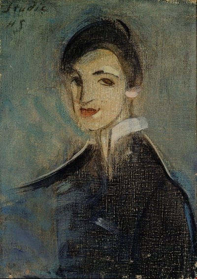 Chanteuse en noir - Helene Schjerfbeck